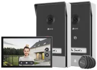 Intercomunicador doméstico inteligente EZVIZ HP7, kit de 2 entradas, Wi-Fi, 2048 x 1296, monitor táctil de 7", 2 intercomunicadores, IP65, color negro y plateado Intercomunicador doméstico inteligente EZVIZ HP7, kit de 2 entradas, Wi-Fi, 2048 x 1296, monitor táctil de 7", 2 intercomunicadores, IP65, color negro y plateado (1 of 3)