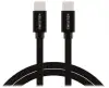 Swissten podatkovni kabel tekstilni USB-C USB-C 3 m črne barve