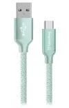 Värviline USB-andmekaabel USB-C 2,4A 2m Mint