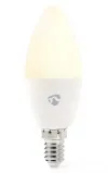 NEDIS Wi-Fi intelligens LED izzó E14 gyertya 49W 230V 470lm melegtől hideg fehérig 2700-6500K RGB szabályozható