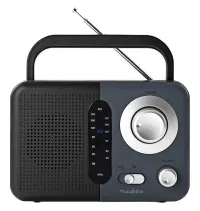 NEDIS radio FM portátil batería alimentación de red analógica 2,4 W BT salida de auriculares negro-gris NEDIS radio FM portátil batería alimentación de red analógica 2,4 W BT salida de auriculares negro-gris (1 of 2)