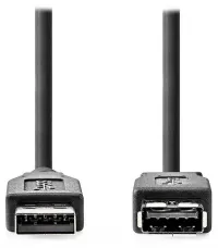 NEDIS forlængerkabel USB 3.2 Gen 1 USB-A han USB-A hun 5 Gbps rundt sort bulk 1m NEDIS forlængerkabel USB 3.2 Gen 1 USB-A han USB-A hun 5 Gbps rundt sort bulk 1m (1 of 2)