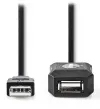 Síneadh NEDIS cábla gníomhach USB 2.0 breiseán USB-A - soicéad USB-A mórchóir dubh 10m