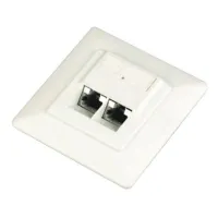 Разъем для передачи данных DATACOM UTP CAT6 2xRJ45, встраиваемый, 45°, белый. Разъем для передачи данных DATACOM UTP CAT6 2xRJ45, встраиваемый, 45°, белый. (1 of 1)