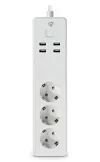 NEDIS Wi-Fi Smart Verlängerungskabel 3x F-Socket 16A 4x USB 18m Android iOS Nedis® SmartLife wäiss