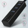 AXAGON Hub USB-A HMA-CR3A USB 3.2 Gen1 3x USB-A MicroSD SD Metallgehäuse 0,2 m thumbnail (2 of 5)
