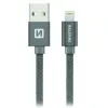 Swissten Datakabel Tekstil Usb Lightning 2.0 M Grå