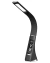 Lampada da tavolo IMMAX LED Leather 65W 300lm 5V 1A 3 colori di luce flessibili. opzione braccio per spegnere LCD USB nero