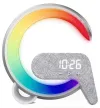 IMMAX LED relaxation lamp FLAMINGO Qi charging alarm clock RGB 300lm USB output BT 5.1 silver thumbnail (1 of 5)