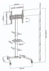 NEDIS gulv TV stativ 32-55" 35 kg Design Premium Column Snap-lock stål sort thumbnail (4 of 4)