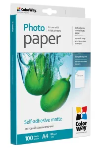 COLORWAY self-adhesive matte paper 88g/m2/(2 labels per sheet) 210x148.5mm / A4/ 100 pieces COLORWAY self-adhesive matte paper 88g/m2/(2 labels per sheet) 210x148.5mm / A4/ 100 pieces (1 of 8)