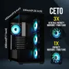 Cás BitFenix ​​​​CETO ATX 4x 120mm lucht leanúna FRGB 2x USB 3.0 USB-C gloine tempered dubh thumbnail (7 of 10)