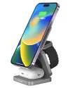Cubenest S312 Grey 3in1 ausklappbar Wireless Aluminium Magnéitescht Charger mat Magsafe Mount Support fir iPhone thumbnail (6 of 8)