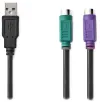 NEDIS Cabo USB 2.0 2 em 1 plugue USB-A 2x soquete PS 2 480 Mbps niquelado redondo PVC preto blister 30 cm thumbnail (2 of 2)