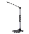 IMMAX LED stolní lampička Heron 2 Qi nabíjení 85W 504lm DC 12V 2,5A stmívatelná sklápěcí rameno stříbrná