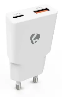 NEDIS hálózati töltő 30 W PD 3.0 gyorstöltés 1.5 2.0 2.22 3.0 A USB-A USB-C fehér (1 of 4)