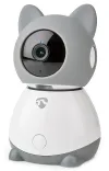 NEDIS IP kamera Wi-Fi iekštelpu 1080p Micro SD Cloud Motion Sensor Tilt Night Vision Android iOS Pelēkbalts
