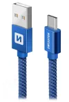 Swissten datu kabelis Tekstila USB USB-C 2,0 M zils