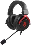 AROZZI spelhörlurar ARIA Svart-röd headset 2x 35" jack reducering till 1x 35" jack avtagbar mikrofon