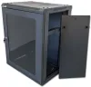 XtendLan 15U 600x450 ar an mballa doras gloine neamhfhillte aon-phíosa dubh thumbnail (4 of 5)