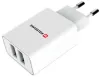 Swissten Network Adapter Smart Ic 2X Usb 2.1A Power + Data Cable Usb Type C 1.2 M White