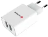 Swissten hálózati adapter Smart Ic 2X USB 2.1A táp + adatkábel USB Type C 1.2 M fehér