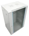XtendLan 15U 600x450 na zeď jednodílný rozložený skleněné dveře šedý