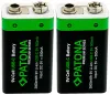 PATONA punjiva baterija 6F22 LR22 Li-lon 400mAh 9V sa USB-C punjenjem 2 kom u paketu thumbnail (1 of 4)