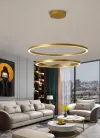 IMMAX NEO FINO SMART φωτιστικό κρεμαστό 2 κύκλοι 60+80cm 93W χρυσό Zigbee 3.0 TUYA thumbnail (5 of 7)