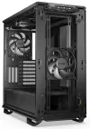Roueg sinn! Këscht DARK BASE 701 MidT ouni Stroumversuergung 3x140mm Fan ARGB 1x USB-C + 2x USB3 transparent Säit schwaarz