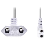 NEDIS strömkabel EURO-kontakt (vinklad) - kontakt IEC-320-C7 (vinklad vänster) vit 3m NEDIS strömkabel EURO-kontakt (vinklad) - kontakt IEC-320-C7 (vinklad vänster) vit 3m (1 of 2)