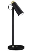 Lámpara de mesa LED IMMAX TIT con carga Qi, 12 W, 12 V CC, 1 A, 100-240 V CA, 150 lm, color negro y elementos dorados. thumbnail (2 of 6)