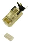 Konektor RJ45 CAT 7/6A/6, 50u stíněný, složený s lisovací sponou