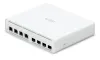 Ubiquiti UISP Switch Plus - 4x 2,5 GbE 4x SFP+ sem ventoinha 4x PoE Out 27V (orçamento PoE 160 W)