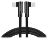 Swissten tekstila datu kabelis Arcade USB-C USB-C 1.2 M L savienotāji Melns