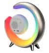 IMMAX LED night lamp PEACOCK with clock RGB light 20W 400lm 5V 21A USB port gold thumbnail (3 of 4)