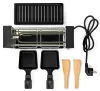 NEDIS Gourmet Raclette Grill rechteckeg Grillplack 23 x 10 cm fir 2 Persounen Spatel non-stick Uewerfläch schwaarz thumbnail (4 of 4)