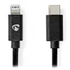 NEDIS Lightning-kaapeli USB 2.0 Apple Lightning 8-nastainen USB-C-liitin pyöreä musta 1m thumbnail (2 of 3)