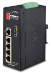 Planet ISW-504PT rūpnieciskais slēdzis 5x RJ-45 VLAN + pagarinājums -40~+75°C PoE+ 802.3af pie 120W 12-48VDC barošanas ieejas