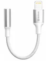 Swissten lydadapter tekstil lightning (han) 35mm aux 0,15 m hvid (erstatter 73501212)