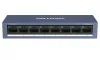 HIKVISION switch DS-3E0108-O 8x port 10 100 1000Mbps RJ45-porte 1,6 Gbps strømforsyning 5 VDC (1A)