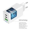 COLORWAY 2x USB-C 1x USB-A power charger GaN PD PPS 65W Including 2x USB-C-USB-C USB-C-Lightning cables White thumbnail (7 of 12)