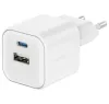 Swissten GAN strømadapter 1x USB-C 35W PD + 1x USB-A 27W QC Hvid