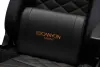 CANYON Cathaoirleach cearrbhachais OÍCHE PU fráma miotail leathair 90-150 ° backrest ardaitheoir gáis 3d rang 4 dubh-oráiste thumbnail (6 of 7)
