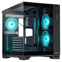 CHIEFTEC Visio ATX dvokomorni 6x120mm ARGB ventilator 2xUSB 3.0 USB-C kaljeno staklo crna (1 of 8)