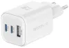 Swissten netværksadapter gan 2x usb-c 65w pd + 1x usb-a 18w qc hvid