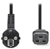NEDIS Stromkabel 230V Anschluss 10A Stecker IEC-320-C19 Winkelstecker Schuko schwarz 2m thumbnail (1 of 2)