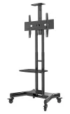Neomounts Select NM-M1700BLACK Wózek do ekspozycji 32-75" 4 koła VESA 600X400 nośność 50kg regulowana wysokość 2 półki czarny