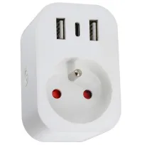 IMMAX NEO LITE SMART smart indoor socket with pin (Type E) Wi-Fi 2x USB 1x USB-C LIDL TUYA (1 of 3)