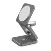 Cubenest S312 Grey 3in1 ausklappbar Wireless Aluminium Magnéitescht Charger mat Magsafe Mount Support fir iPhone thumbnail (1 of 8)